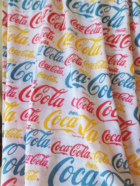 Coca Cola Fabric Jersey Fabric Coca Cola Trademark Logo Fabric - Etsy