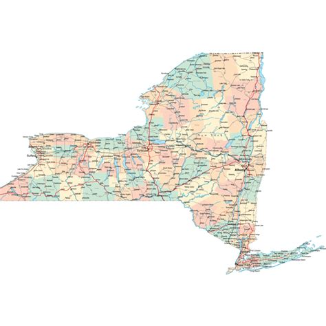 New York Road Map - NY Road Map - New York Highway Map Highway Map, Ny Ny, Map Of New York ...