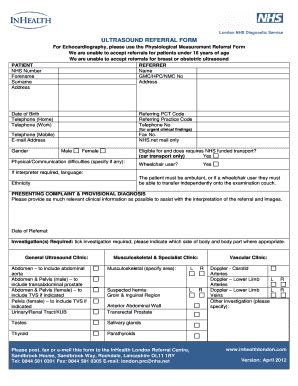 Ultrasound Referral Form Complete With Ease Airslate Signnow