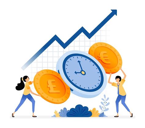 Vector Design Of Time Is Money Increase Investment Value People Holding