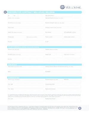 Fillable Online DISTRIBUTOR CONTRACT WELLSTAR BELGIUM Fax Email Print