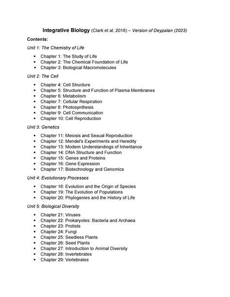 Integrative Biology Summary Reviewer Integrative Biology Clark Et Al