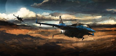 Wallpaper Landscape Sky Futuristic Artwork Airplane Atmosphere