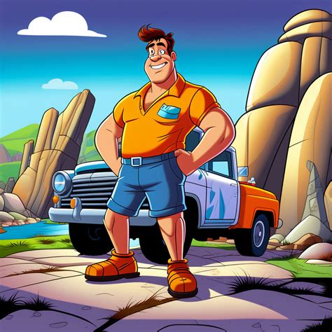 Fred Flintstone from the classic cartoon "The Flintstones" by José ...