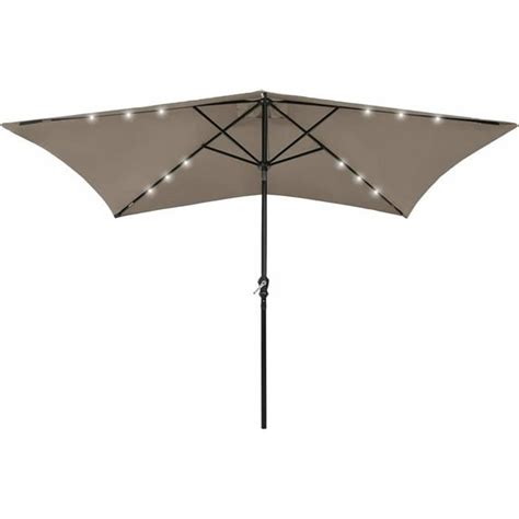 Parasol Avec Led Et M T En Acier Pour Patio Jardin Balcon Piscine Plage