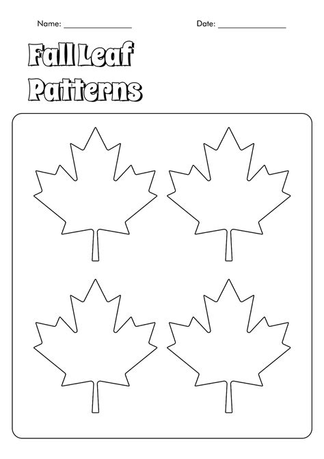 11 Autumn Leaf Patterns Worksheets - Free PDF at worksheeto.com