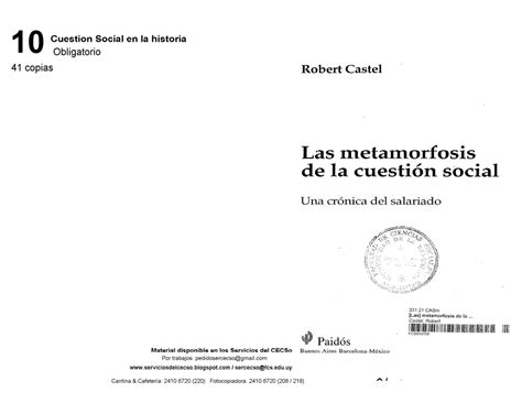 Castel Las Metamorfosis De La Cuesti N Social Pdf Google Drive