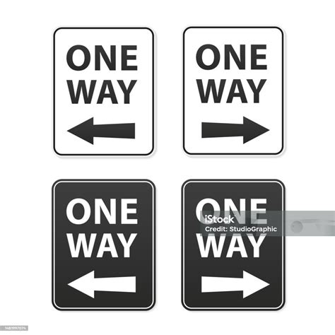 White One Way Signs One Way Traffic Sign On White One Way Access Only ...