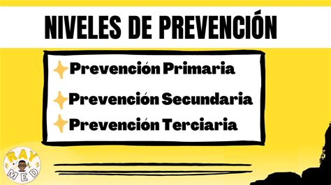 Qué son los NIVELES de PREVENCIÓN Prevención primaria secundaria y