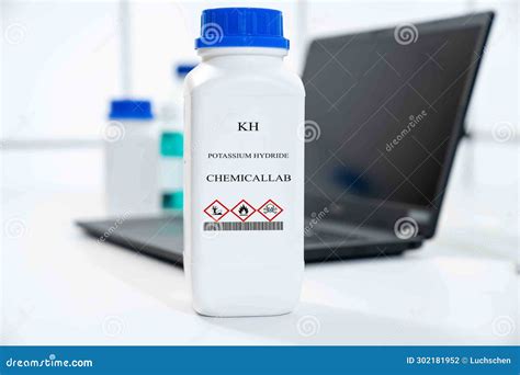 KH Potassium Hydride CAS Chemical Substance in White Plastic Laboratory ...