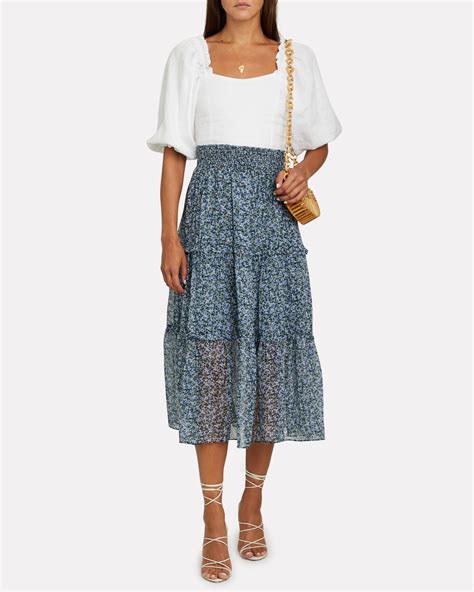 Intermix Private Label Anastasiya Tiered Midi Skirt Intermix®