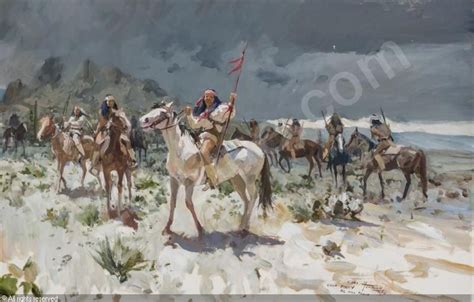 Native Americans On Horseback By Carl Hantman Kp Native American