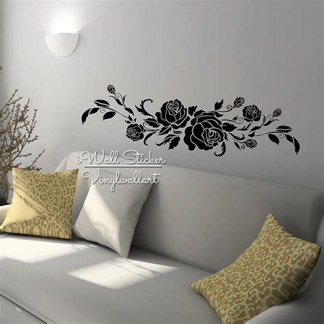 Rose Flower Wall Sticker Rose Wall Decal Diy Modern Blossom Wall