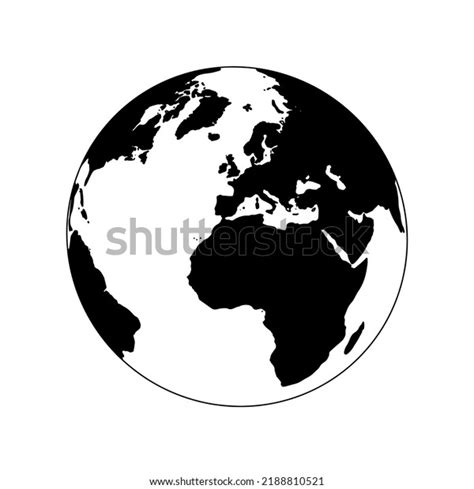 Silhouette De Terre Linéaire Globe Planète Image Vectorielle De