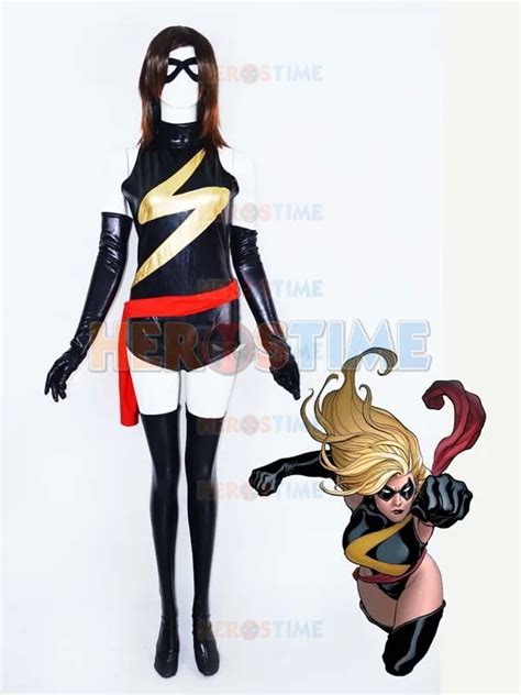 Buy Ms Marvel Shiny Metallic Superhero Costume Black