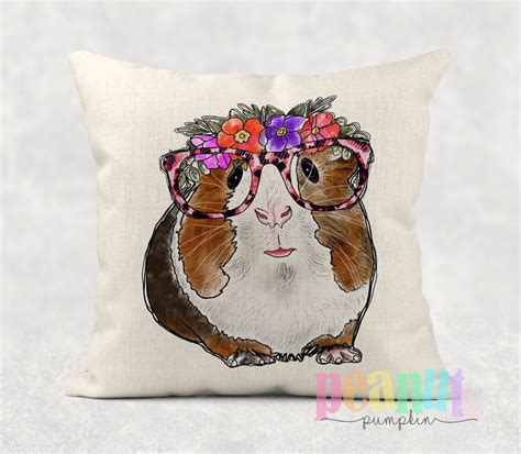 Guinea Pig Throw Pillow Guinea Pig Decor Guinea Pig Ts Etsy