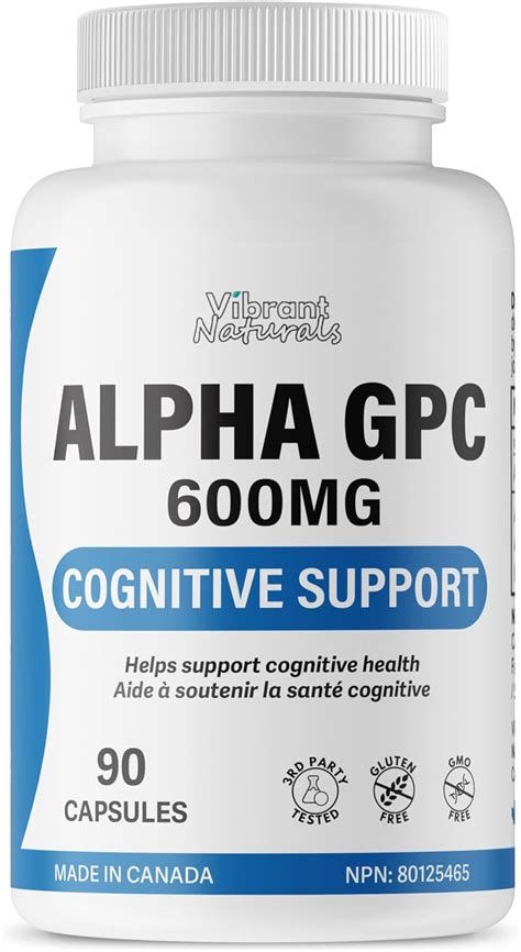 Amazon.com: Vibrant Naturals Alpha GPC Choline Brain Supplement for Acetylcholine, Supports ...