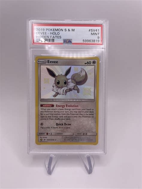 Pok Mon Hidden Fates Sv Eevee Holo Psa Ebay