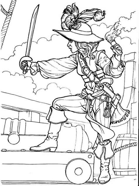coloriages de pirate fille - Observer