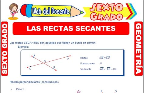 Las Rectas Secantes Para Sexto Grado De Primaria Web Del Docente