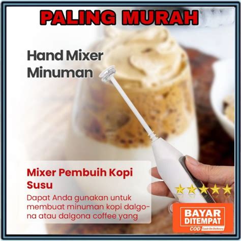 Jual Hand Mixer Pembuih Kopi Susu Elektrik Handle Stirrer Whisk Milk