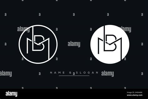 Modern Abstract Letter MB BM Logo Design Minimal MA B BM Initial