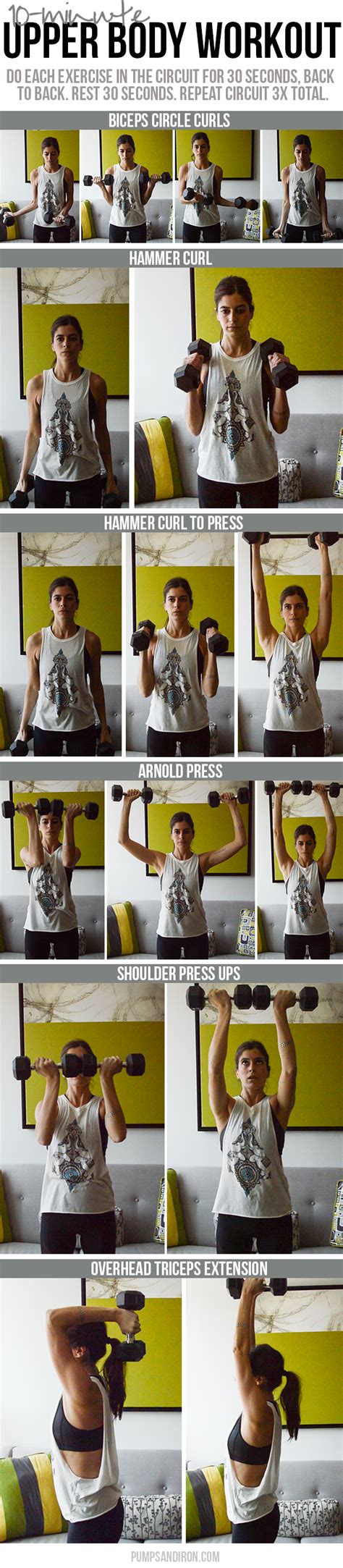 10 Minute Upper Body Workout Using Dumbbells