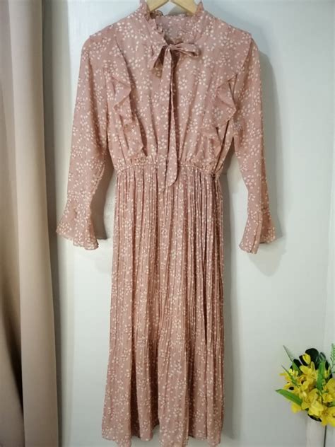 Vintage Dress In Nude Pink Women S Fashion Dresses Sets Dresses On Carousell