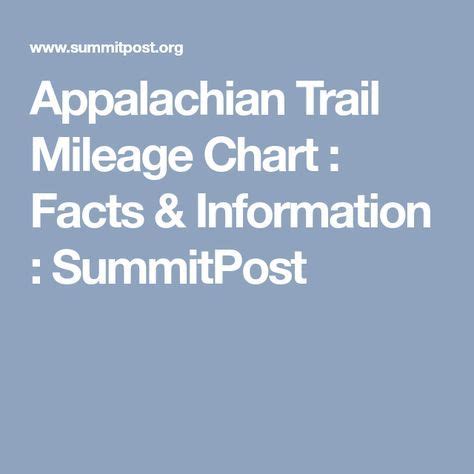 Appalachian Trail Mileage Chart: Facts & Information