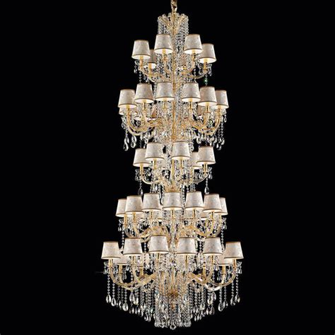 Modern Custom Hotel Luxury Large Crystal Pendant Long Stairs Gold Maria