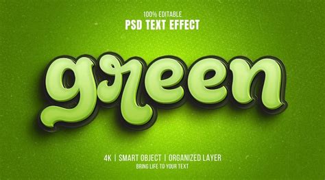 Premium Psd Green Text Effect