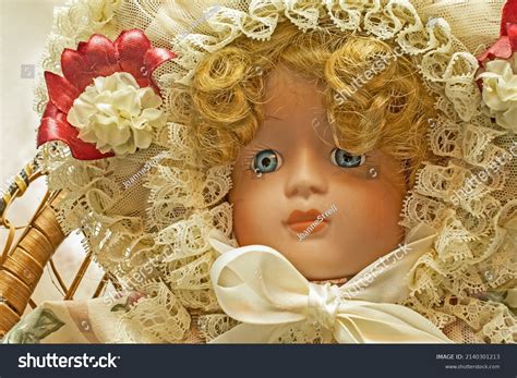 Beautiful Blonde Blue Eyed Vintage Doll Stock Photo