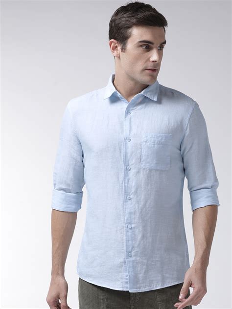 Buy Marks Spencer Men Blue Relaxed Regular Fit Solid Casual Shirt