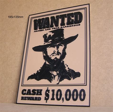 Stl File Cartel Clint Eastwood Pelicula Del Oeste Se Busca