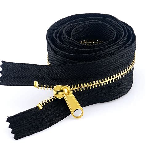 Wholesale High Quality Garment Accessories Gold Teeth Black Metal Zip