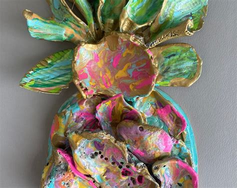 Oyster Shell Pineapple Etsy