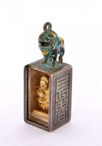 S Chinese Gilt Silver Enamel Buddha Mini Travel Shrine Box Item