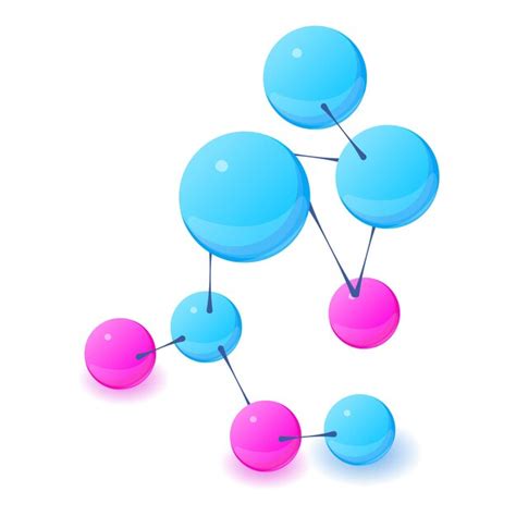 Ikona Chemii Molekularnej Izometryczna Ilustracja Ikony Wektora Chemii