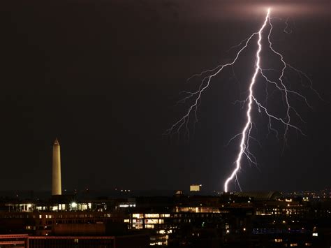 Went up to the roof and caught this photo of the lighting in DC tonight