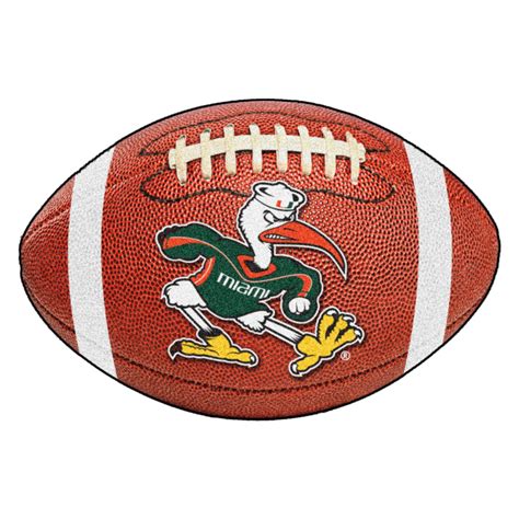 FanMats® 5068 - "Football" NCAA University of Miami 1.8' x 2.8' Oval ...