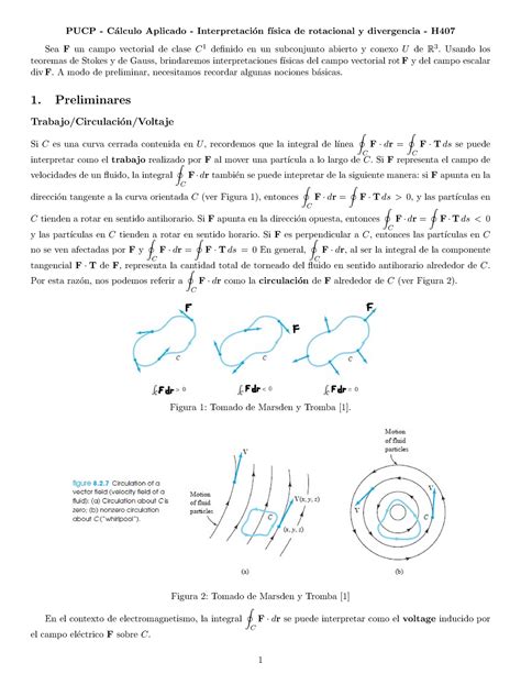 Interpretacion Fisica De La Divergencia Y Rotacional Pucp C Alculo