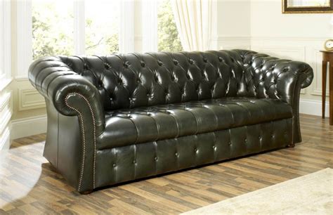 Olive Green Leather Chesterfield Sofa | Baci Living Room