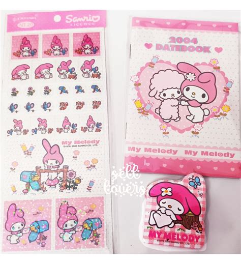 全圖 my melody SANRIO文具3件貼紙 memo紙 Schedule book 興趣及遊戲 收藏品及紀念品 郵票及印刷品