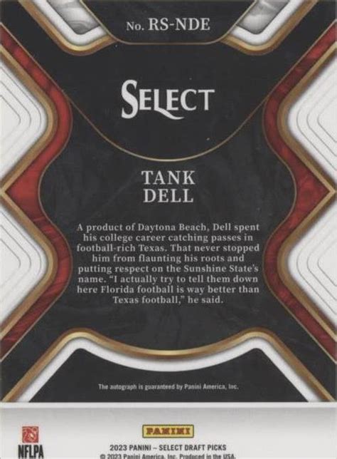 Las Mejores Ofertas En 2023 Panini Select Draft Picks Tank Dell RS NDE