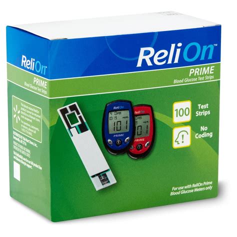 Relion Prime Blood Glucose Test Strips 100 Count