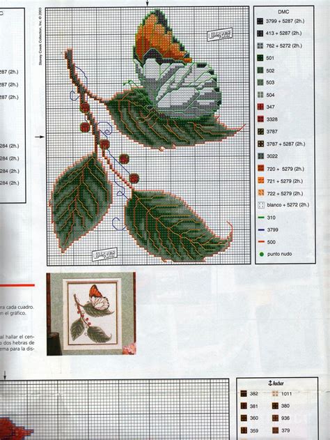 Schema Punto Croce Foglie 11