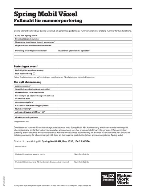 Tele2 Fullmakt Fill Online Printable Fillable Blank Pdffiller