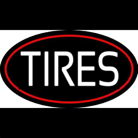 Custom Tires Block Oval Neon Sign USA – Custom Neon Signs Shop – Neon Signs USA