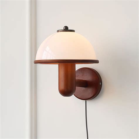 mushroom wood wall lamp vakkerlight