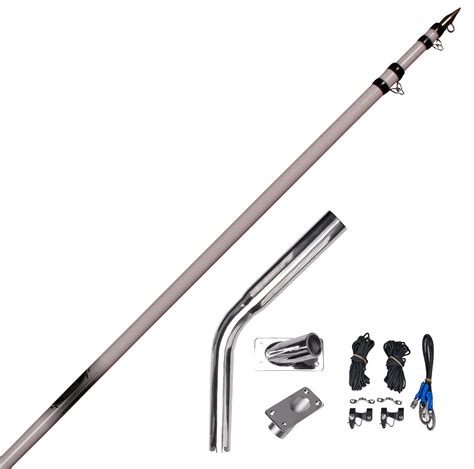 Hookem Fishing Outrigger Set Standard Base And White Telescopic Poles